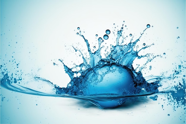 Splash blue water transparent isolated background