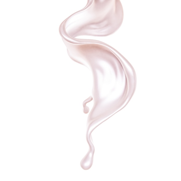Foto spruzzata di liquido brillante su sfondo bianco. illustrazione 3d, rendering 3d.