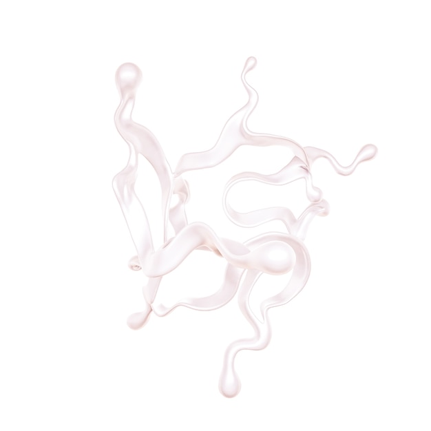 Splash of bright liquid on a white background. 3d illustration, 3d rendering.