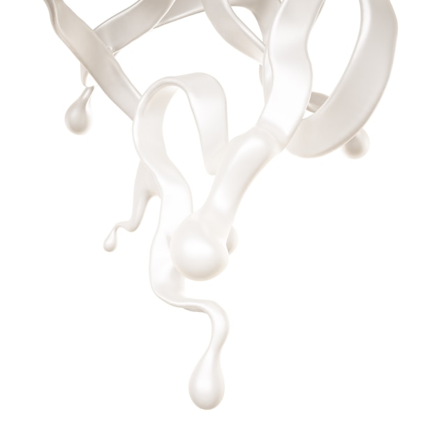 Splash of bright liquid on a white background. 3d illustration, 3d rendering.