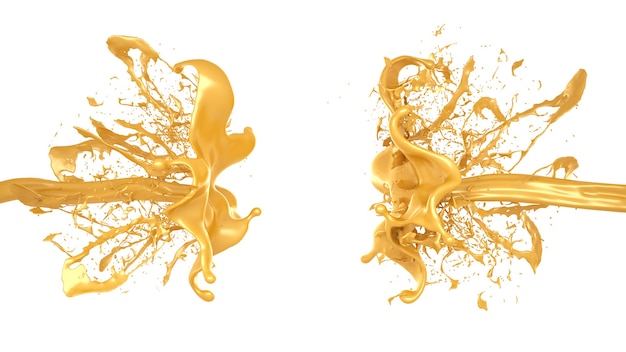 A splash of caramel. 3d illustration, 3d rendering.