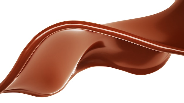 A splash of chocolate. 3d illustration, 3d rendering.