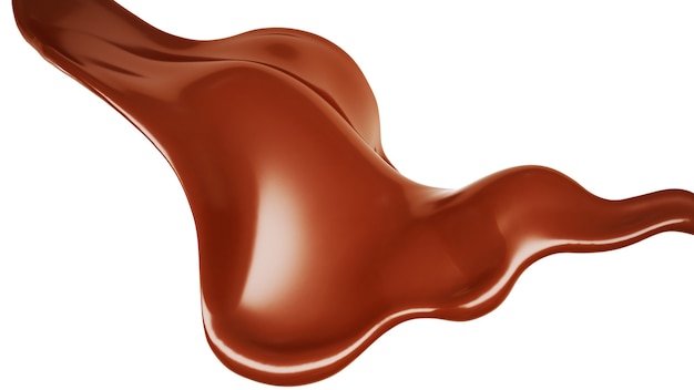 A splash of chocolate. 3d illustration, 3d rendering.