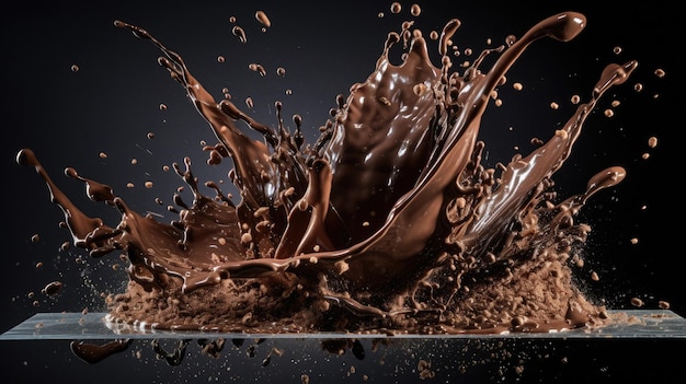 a splash of chocolate is created by a chocolate splash.