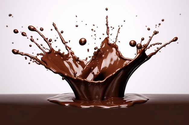 a splash of chocolate splash with splashes of chocolate