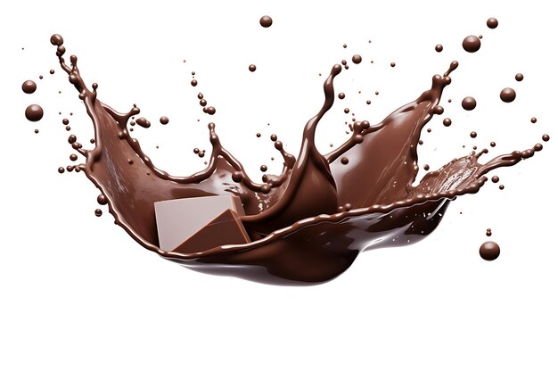 A splash of chocolate in a transparent background