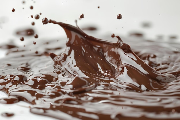 a splash of chocolate with a splash of water splashing