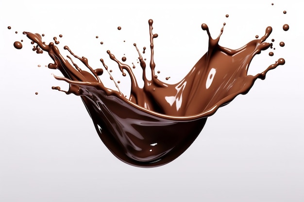 a splash of chocolate with splashes of milk in it