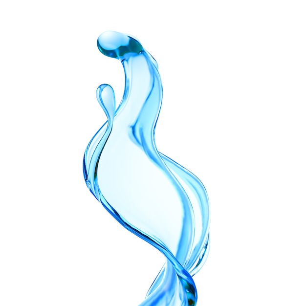 Splash of clear blue liquid illustration