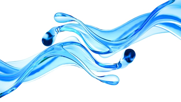 Splash of clear blue liquid illustration