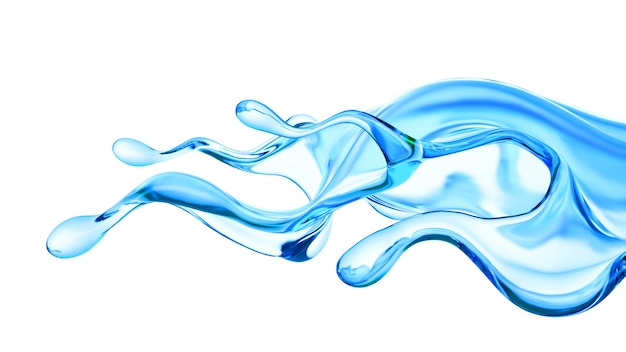 Splash of clear blue liquid illustration