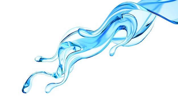 Photo splash of clear blue liquid illustration