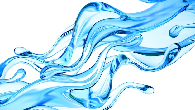 Splash of clear blue liquid illustration