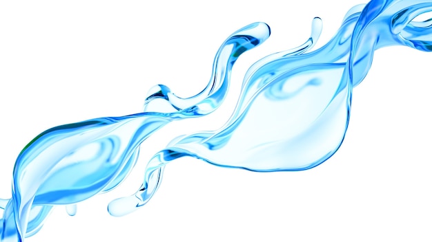 Splash of clear blue liquid illustration