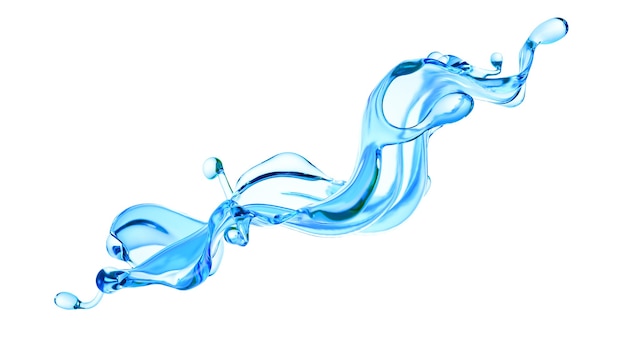 Splash of clear blue liquid illustration