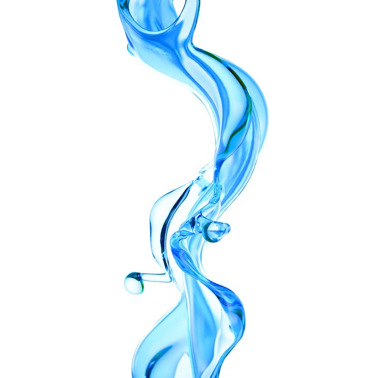 クリアブルーの液体イラストのスプラッシュ