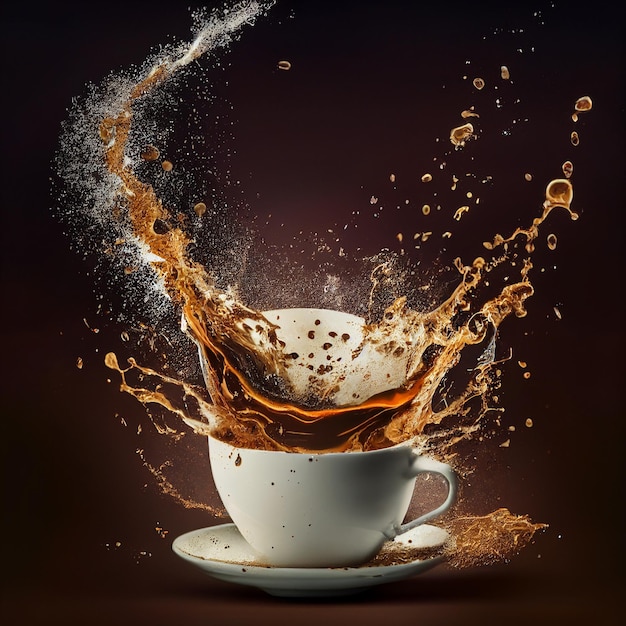 A splash of coffee cup