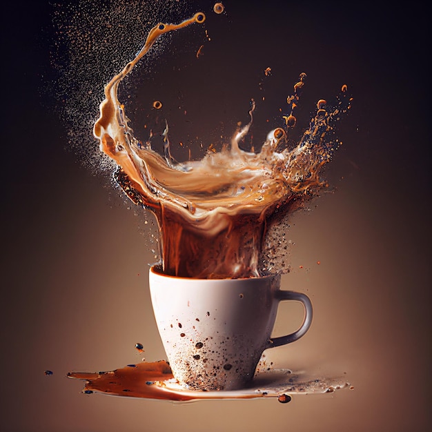 A splash of coffee cup