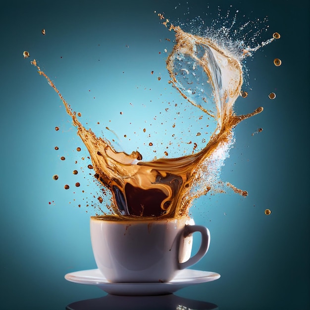 A splash of coffee cup