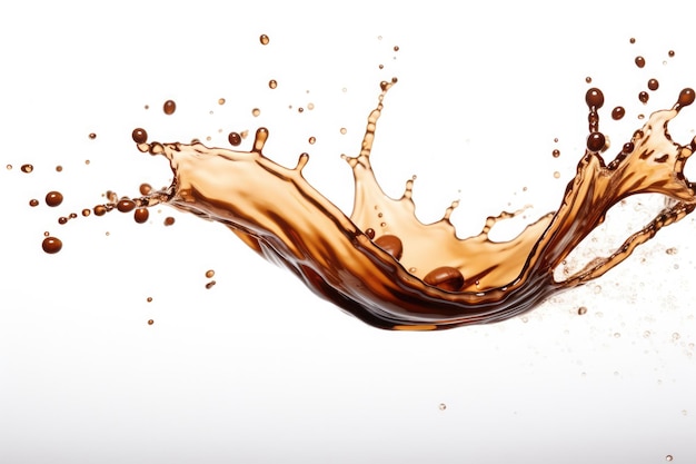 Photo splash of coffee on white background