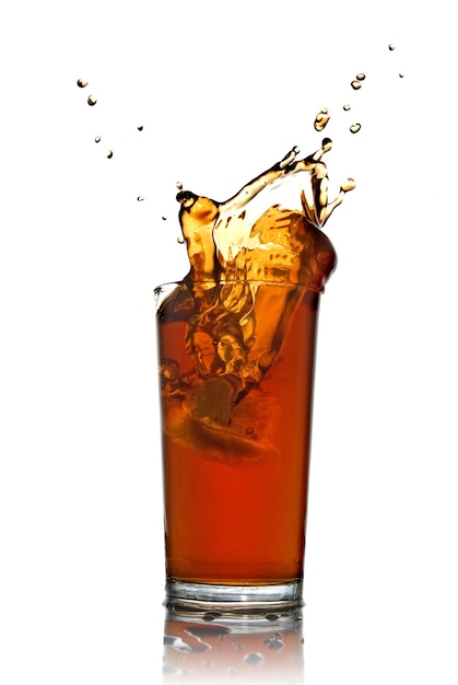 Splash of cola isolated on white