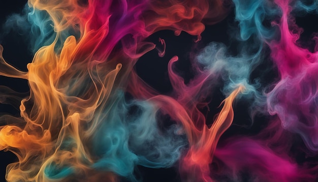 Splash of color paint water or smoke on dark background abstract pattern