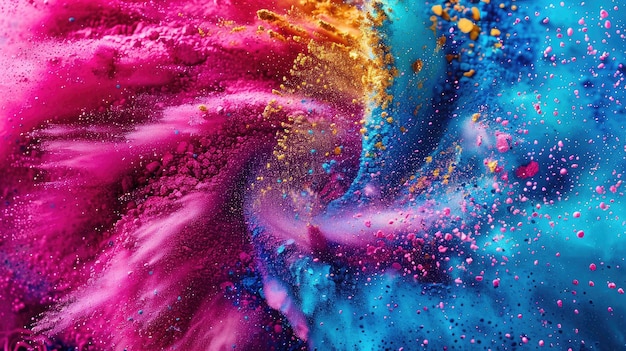 Всплеск цветного порошка на заднем плане Многоцветный яркий дым Индийский праздник Святой