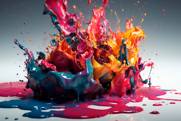 Splash of colorful paints Generative AI