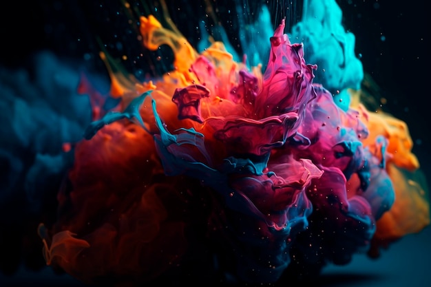 Splash of colorful paints Generative AI