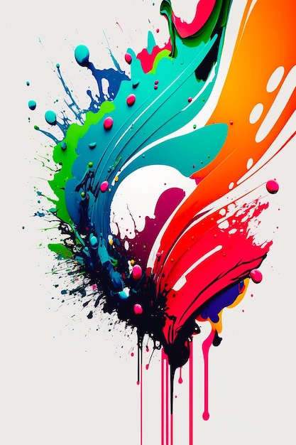 Splash of colorful paints happiness abstraction Generative AI