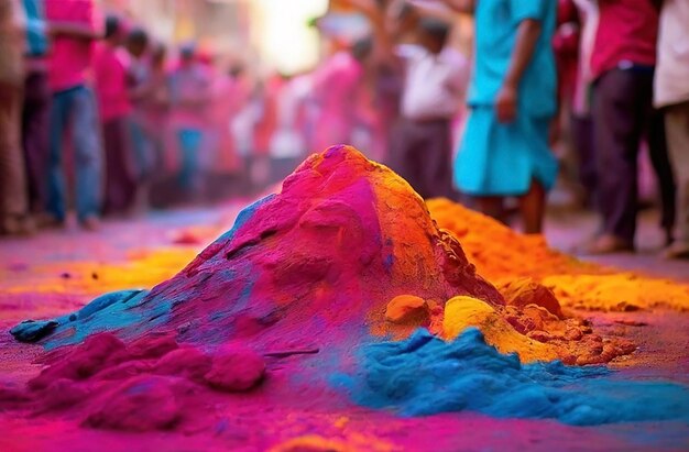 Photo splash of colors celebrating holi