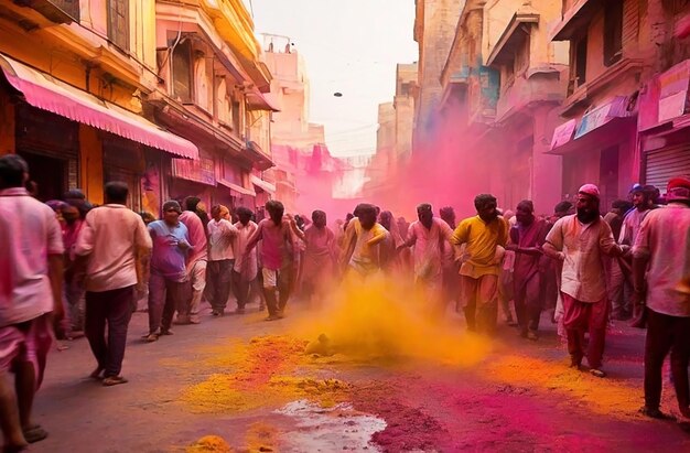 Photo splash of colors celebrating holi