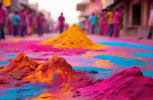 Photo splash of colors celebrating holi