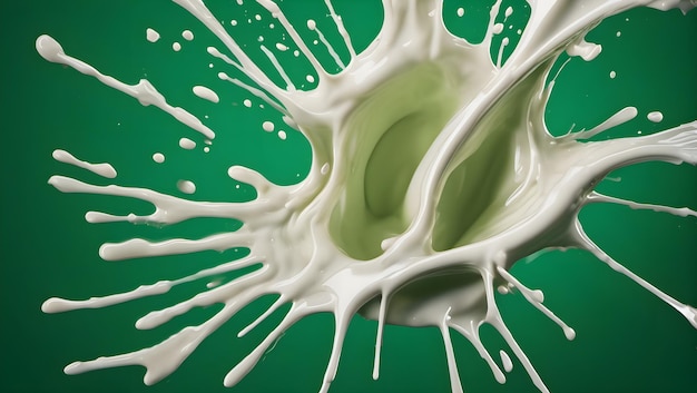 Splash of cream on Green background