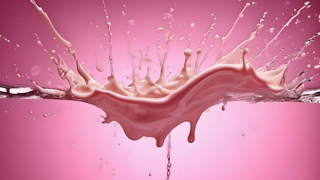 Splash of cream on Pink background