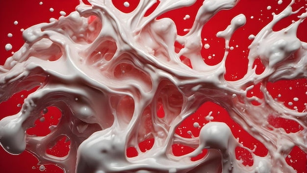 Splash of cream on Red background