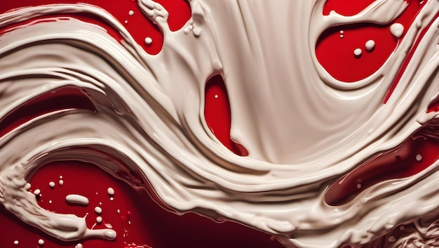 Splash of cream on Red background