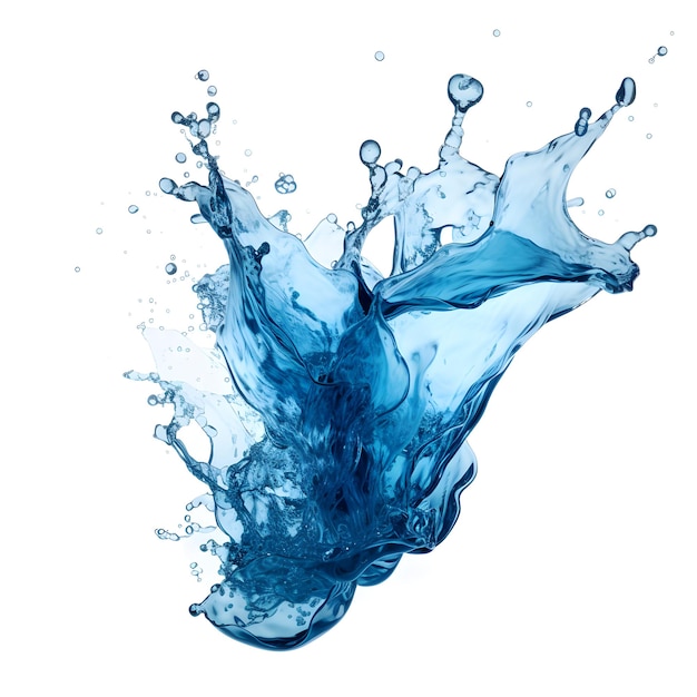 Splash effect of blue water