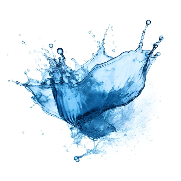 青い水のスプラッシュ効果