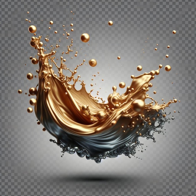 a splash of gold liquid with the word splash on it