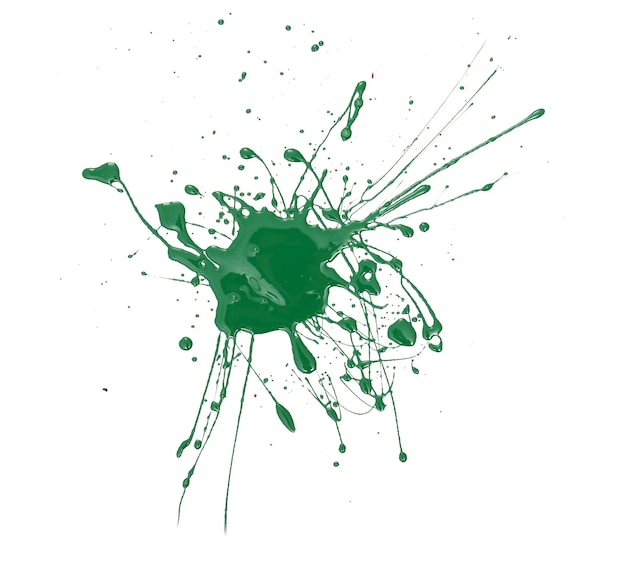 Splash of green paint isolated on white