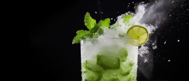 Splash into mojito bliss mint and lime freshness Tropical mojito delight citrus spray mint leaf charm AI Generative