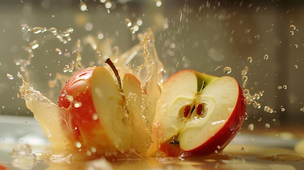 Foto splash di succo di mela