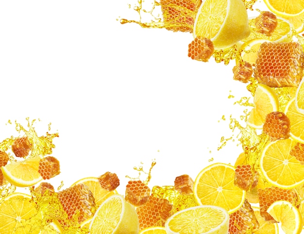 レモンとコピースペースと蜂蜜のスプラッシュ
