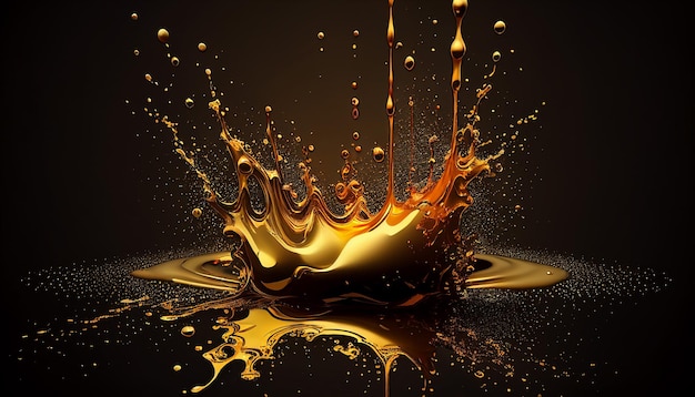 A splash of liquid is shown on a black background.