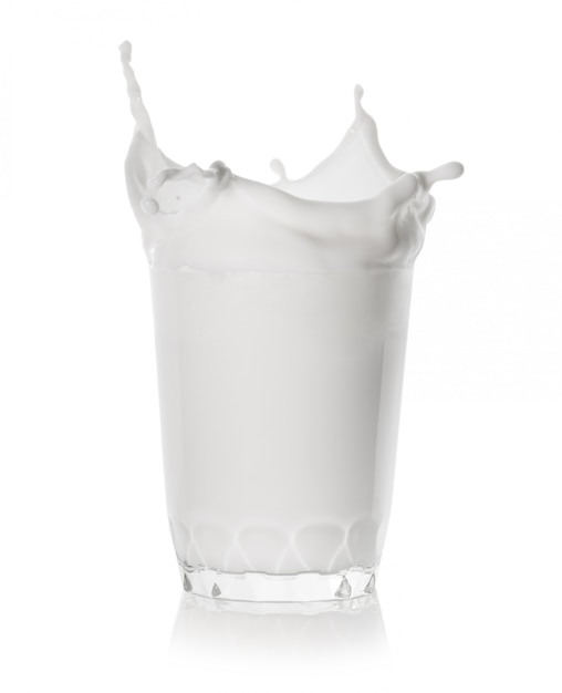 Splash in a low glass of milk