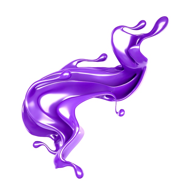 Splash of magenta paint. 3d illustration, 3d rendering.