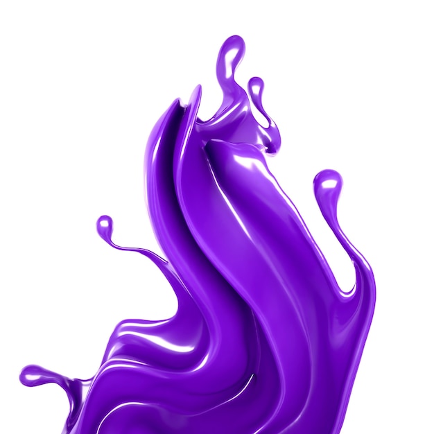 Splash of magenta paint. 3d illustration, 3d rendering.