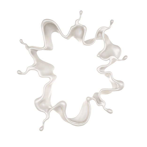 A splash of milk. 3d rendering.