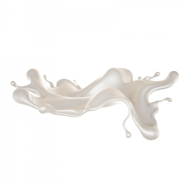 A splash of milk. 3d rendering.